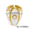 Nuevo anillo de moda retro transfronterizo de alta gama con piedra ojo de tigre y acero de titanio, no se decolora, para mujer, con diseño martillado único e incrustación de circonita