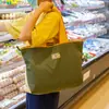 Bolsa Grande Ecológica con Cordón para Compras de Supermercado, Bolso de Hombro de Moda, Bolsa de Tote Plegable Portátil, Bolsa para la Compra, Impermeable