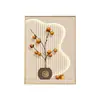 Pintura decorativa de restaurante estilo crema Caqui Ruyi Pintura de pared de fondo para sofá de sala de estar Buen augurio Pintura para colocar junto a la cama del dormitorio