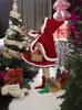 Disfraz Navideño Infantil Vestido con Estampado de Alce Capa Roja Invierno Niñas Estilo Lolita Vestido de Princesa