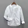 Camisa casual minimalista de manga larga estilo japonés para hombre, nueva colección otoño 2026, moda retro, versátil, corte holgado, diseño de retazos