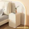 Armário de Armazenamento Moderno Simples para Quarto ao Lado da Cama Novo Estilo Creme de Três Camadas Armazenamento de Madeira Maciça Ultra-Estreito Luxo Leve Uso Doméstico ao Lado da Cama