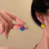 Chansons floret ~ cores contrastantes de dopamina para primavera e verão brincos de flor design de minoria de alta classe feminina brinco de argola com temperamento de fada