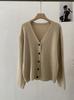 Cárdigan de punto acanalado de un solo botón Omalai para mujer, Nueva prenda exterior de otoño, Chaqueta suéter suave, Foto real 4790