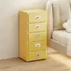 Mesita de Noche de Plástico Retro de Múltiples Cajones para Dormitorio, Gabinete Multifuncional para Almacenamiento de Joyas Dopamina para Habitación de Alquiler