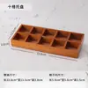 Bandeja de Madera Retro Escritorio Caja de Almacenamiento de Rejilla para Medicina China Artículos Varios Cosméticos Joyería Caja de Almacenamiento de Exhibición en Encimera