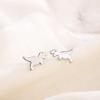 Aretes de Tuerca de Tiranosaurio Rex Chapados en Plata S925 Lindos Mini Dinosaurios Personalidad Joyería para la Oreja Outlet de Fábrica