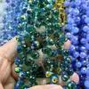 6mm 8mm Furo Transversal Cristal de Morango Cristal Multifacetado Contas Soltas DIY Pulseira Feita à Mão Acessórios de Joias para Pendurar no Carro Contas