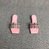 La primera vez que los vi, eran tan hermosos~ Nuevas Sandalias de Estilo Francés con Pedrería para Mujer, Modernas para Usar al Aire Libre, con un Cómodo Tacón Bajo y un Aspecto Elegante