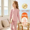 Conjunto de Ropa Interior Térmica de Forro Polar Cálido para Niñas Otoño e Invierno a-grade Conjunto de Top y Pantalones de Otoño para Niños Conjunto de Capa Base Ajustado Ropa Interior para Adolescentes