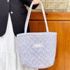 2025 Nova Bolsa de Ombro Floral Grande Capacidade Acolchoada Estilo Coreano Estudante Feminina Versátil Bolsa Tote Bolsa para Ir ao Trabalho