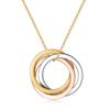 Nuevos Productos Transfronterizos Europeos y Americanos Son de Venta Caliente: Collar de Acero Inoxidable de Tres Anillos Tricolor de 30 mm, Cadena para Clavícula Moderna y Versátil Venta al por Mayor