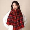 Bufanda de Cuadros Rojos para Mujer, Nuevo Estilo Coreano Invierno 2026, Regalo Cálido de Año Nuevo para Pareja, Navidad, Patrón de Cuadros