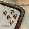 Arte de Uñas 2025 Nuevo Estilo Maillard Fondo Puntiagudo Diamante Celebridad de Internet Estilo Caliente Otoño e Invierno Cuadrado Grueso Color Rojo Café Diamante Estéreo Joyería para Uñas