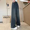 Calça Jeans Feminina Primavera e Outono 2026 Novo Estilo Coreano Moda Calça de Pernas Largas para Crianças e Pré-Adolescentes Calça Reta Solta