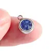 Colgante de Pedrería Incrustada Joyería Hecha a Mano DIY Acero Inoxidable Chapado al Vacío Pulido Colgante Pequeño de Piedra de Nacimiento
