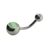Anillo para ombligo de acero inoxidable Meier botón de ombligo de jade clavo de ombligo de ojo de gato joyería de piedra para perforación transfronteriza Europa y Estados Unidos venta al por mayor
