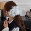 Estilo Francés Romántico Elegante Industria Pesada Doble Capa Plisado Encaje Anillo para el Cabello Intestino Grueso Accesorios para el Cabello Cuerda para el Cabello Flor para el Cabello Mujeres