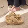 Estoque Disponível Lançamento Rápido Chinelos Externos de Algodão com Solado Grosso para Mulheres Inverno Novo Interno Casa Antiderrapante Fofo Pelúcia Quente Lã