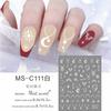 MEETSWEET Flor de luna nueva negro y blanco oro y plata estrella Luna adhesivo impermeable pegatinas para uñas pegatinas de uñas sueño