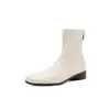 Estas botas son silenciosas~ botas estilizadas versátiles para ir al trabajo, colección otoño e invierno 2026, tacón medio grueso, punta cuadrada, botines elásticos ajustados a la pierna para mujer