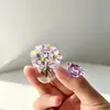 Zibo Mini Buquê de Flores Artificiais Esmaltadas Ornamento de Flor de Vidro Vaso Flor Preservada Artesanato Decoração de Mesa Presente