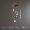 [Castanha d'Água de Gelo] Lustre Longo de Escada Totalmente em Cobre Atmosférico Pós-moderno Luxo Leve Cristal Villa Duplex Corredor Escadaria Luzes