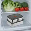 Caja Fresca de Grado Alimenticio Transfronteriza para Oficinistas, Lonchera Portátil de Acero Inoxidable, Lonchera Exterior de Doble Compartimento, Caja de Refrigeración para Refrigerador