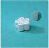 Plata Pura 999 Plata Lisa 3D Plata Dura Separadores de Flor de Durazno Cuentas con Forma de Flor Hilo para Ensartar Pulseras de Cristal DIY