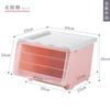 Caja organizadora de juguetes para niños con apertura frontal, caja para snacks con ruedas, caja de almacenamiento de plástico para ropa abatible