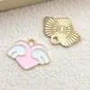 Colgantes Mixtos de 30 Corazones con Alas de Rosa de Aleación Esmaltada Accesorios para Joyería DIY Venta Caliente Transfronteriza
