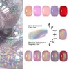 Set de Herramientas para Manicura en Gel Esmalte de Uñas Ojo de Gato Arcoíris Transfronterizo, Juego de Frascos Pequeños de Vidrio Transparente Hielo Polvo de Gel de Vidrio