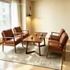 Silla Hank de madera maciza estilo nórdico, sillón individual para apartamentos pequeños, hoteles y casas de huéspedes, conjunto de mesa y silla de sofá perezoso para el ocio