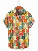 Camisa hawaiana de manga corta con estampado digital 3D de oso de dibujos animados para hombre, estilo verano 2023, estilo transfronterizo