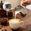 Jarra para latte art de acero inoxidable 304 con pico, jarra para espumar café, opciones de doble capacidad disponibles de 350ML/600ML