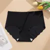 En stock comercio exterior talla grande seda de hielo sin costuras bragas para mujer, entrepierna de algodón puro, transpirables, cómodas, calzones para mujer anti-enrollamiento