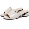 Sandalias y Chanclas de Piel Suave Nuevas de Verano 2023 Calzado Exterior Moda Punta de Pez Talla Grande Zapatos para Mujer Sandalias Transfronterizas Tacón Medio para Mujer Tacón Grueso