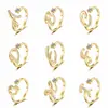 Anillos de Alfabeto con Incrustaciones de Diamantes 26 Letras de Venta Caliente Europeos y Americanos para Mujer, Modernos, Lujo Ligero, Versátiles, Anillos Abiertos Ajustables, Productos Transfronterizos