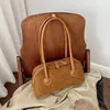 Bolso Baguette de Felpa y Gamuza Estilo Coreano INS de Gama Alta, Bolso de Hombro Retro Versátil a la Moda, Bolso de Mano Sencillo para el Trabajo y Ocasional