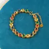 Pulsera Corazón de Circonita Imitación Oro Estilo Europeo y Americano Joyería de Oro de Arena Vietnamita de Moda para Mujeres Accesorio Corazón de Diseño Imitación Oro de Nicho