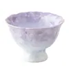 Taza de Pétalos con Pie Alto de Vidriado Cristalizado, Taza de Té Cerámica Horneada en Horno para el Hogar, Taza de Degustación, Juego de Té Kung Fu, Taza de Maestro, Cuenco de Té