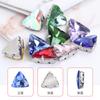 Diamante de Imitación Triangular de Cristal con Garra 18mm Accesorio para Ropa Bolso Zapato Base Dorada con Agujero para Coser a Mano Diamante de Imitación Estilo Ins