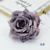 Flores de Rosa Floco de Neve Estilo Europeu 10cm Rosas com Diamante Sintético Pacote de Material para Arranjo de Flores de Parede de Fundo de Casamento Caixa de Flores com Flores
