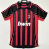 0910 Camiseta AC Milan Local Visitante Kaka Beckham Pirlo Manga Corta Manga Larga Uniforme de Fútbol Retro