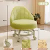 Taburete Giratorio con Ruedas, Taburete Bajo con Respaldo, Taburete para Cambiar Zapatos en Casa, Silla Infantil, Taburete Redondo para Sala de Estar, Banco Blando Acolchado