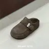 Medias Pantuflas Birkenstock de Felpa con Suela Gruesa y Punta Cerrada Estilo Coreano para Mujer, Nuevos Calzados Deslizables Versátiles Casuales Otoño/Invierno, Pantuflas Peludas