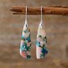 Pendientes colgantes geométricos de piedra del emperador bohemio transfronterizos, pendientes de joyería de piedra natural populares de Europa y América.