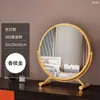 Espejo de Maquillaje LED de Escritorio con Luces para Uso en Casa, Espejo Inteligente para Tocador de Habitación de Niñas, Espejo de Mesa Giratorio