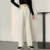 Jeans para Mujer de Pierna Recta Pierna Ancha 2023 Nuevo Otoño Cintura Alta Pierna Recta Holgados Ropa de Trabajo Pantalones Pequeños Adelgazantes