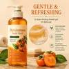 Bestseller transfronterizo gel de ducha hidratante de caqui limpia suavemente el cuerpo y la piel, produce una espuma densa y deja una fragancia fresca y duradera.